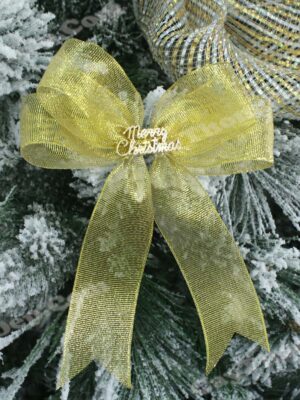 4 nơ kim tuyến lớn trang trí noel 14cm <br><br> Mẫu: Vàng - Bạc